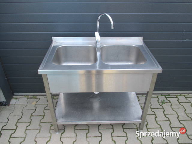 Zlew 2 Komory Dwukomorowy Z Półką Stal