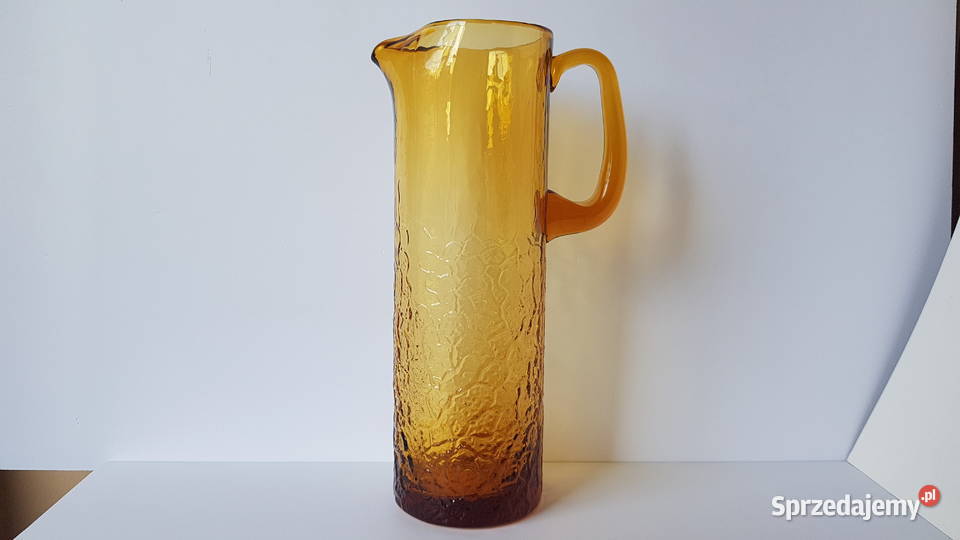 Dzban dzbanek Sarnecki Krosno kolorowe szkło PRL Dąbrowa Górnicza