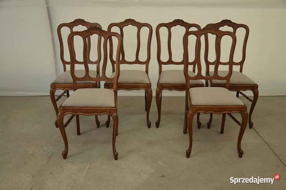 krzesła ludwikowskie komplet 6 krzeseł Meble łódzkie Poddębice