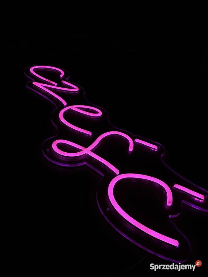 Neon Cześć różowo fioletowy