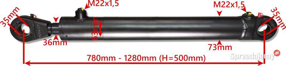 SIŁOWNIK HYDRAULICZNY CJ2F 63x36 SKOK 500 L Solec Kujawski