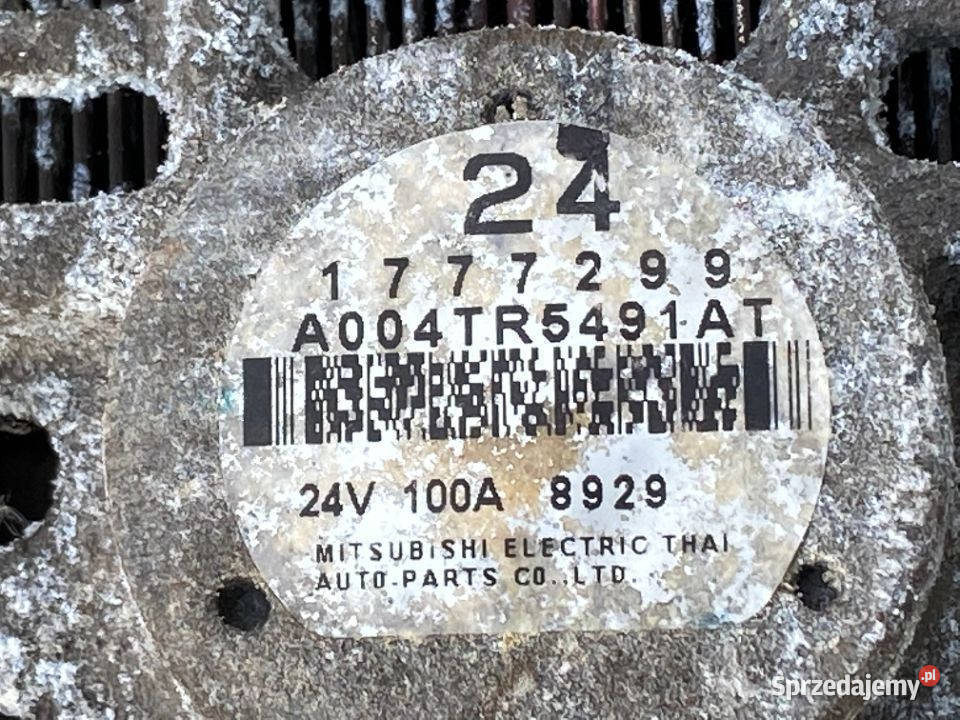 Alternator Scania 1777299 24V 100A A004TR5291AT Maszewo