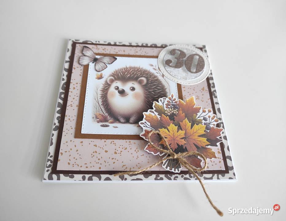 Kartka na urodziny ręcznie robiona jesienna z Łódź