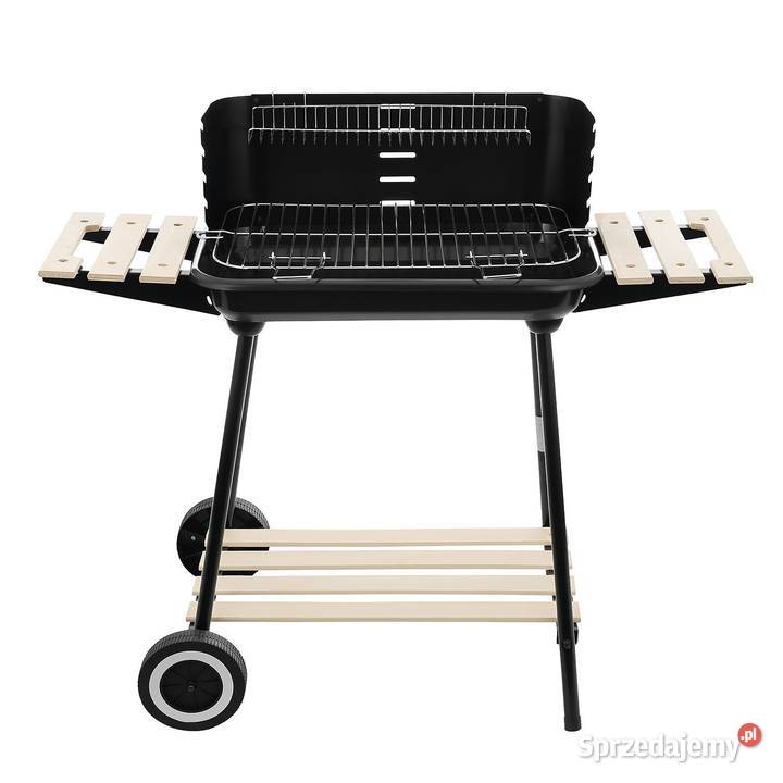 Grill węglowy ogrodowy na kółkach z 3 półkami Grille węglowe Grille i wędzarnie Poznań sprzedam