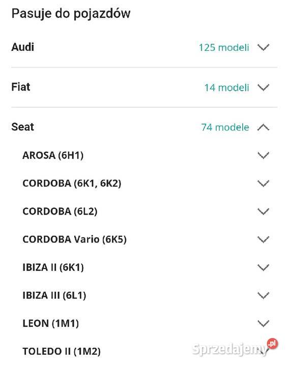 Silniczek regulacji lampy Audi Fiat Seat Przyborów