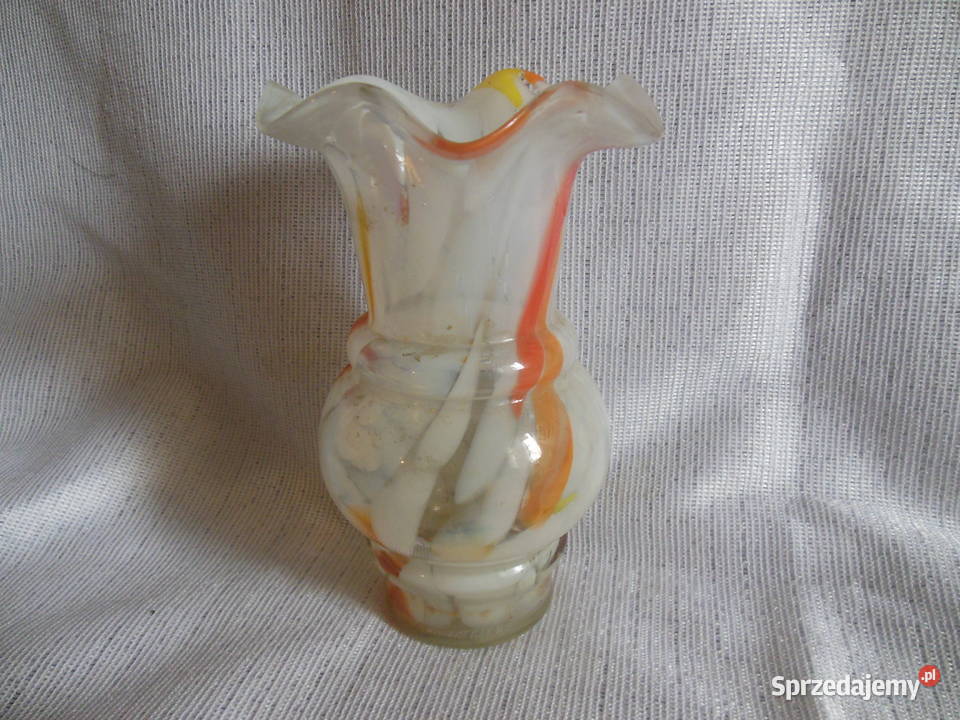 Wazonik z kolorowego szkła PRL Kielce