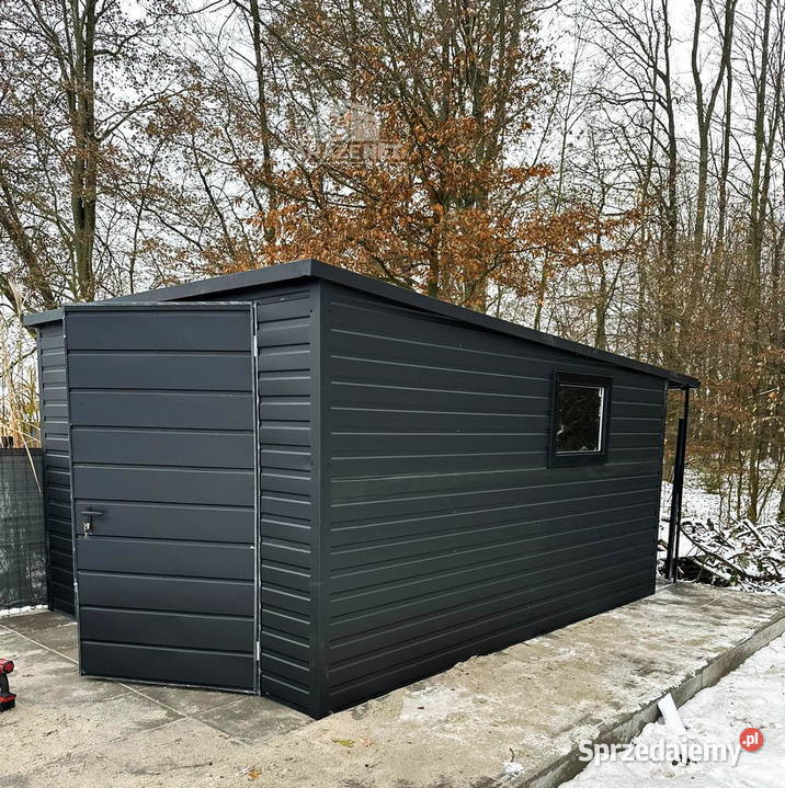 GARAŻ BLASZANY 3m x 5m WIATA 05X3 BRAMA Domki narzędziowe Łapanów