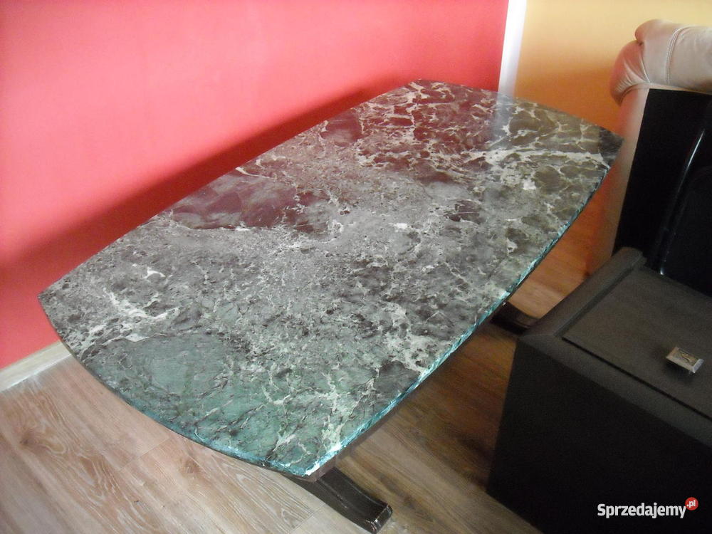 Duża ława prawdziwy zielony marmur Bydgoszcz