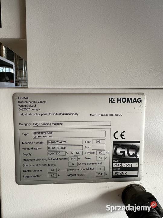 Okleiniarka Brandt Homag EDGETEQ S200 Gorlice