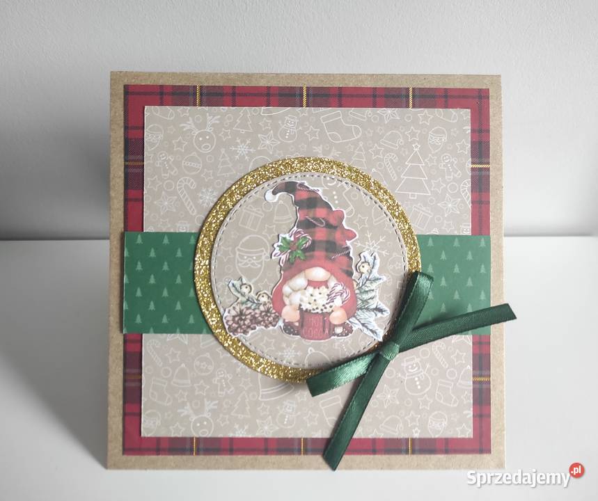 Kartka ręcznie robiona świąteczna Boże Rękodzieło Łódź
