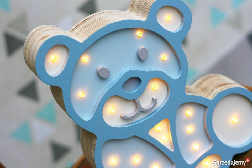 Drewniana lampa LED MIŚ Poznań sprzedam