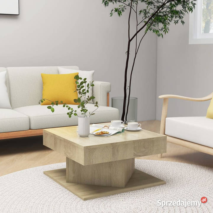 Stolik kawowy dąb sonoma 57x57x30 materiał Warszawa