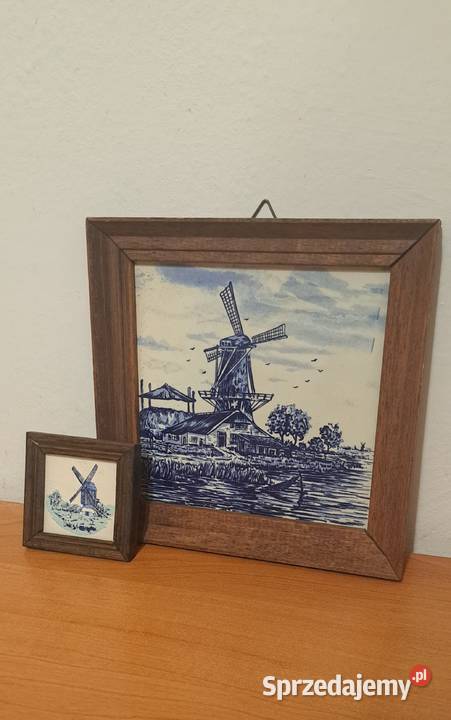 trzy obrazki płytki ceramiczne z Holandii z Warszawa