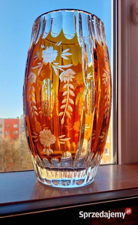 Wielki wazon kryształowy PRL