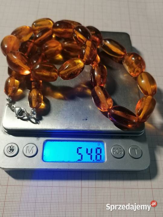 Naszyjnik bursztyn oliwki 54gram sprzedam