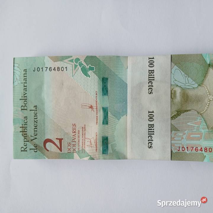 Paczka bankowa 2 bolivares Wenezuela Numizmatyka Katowice