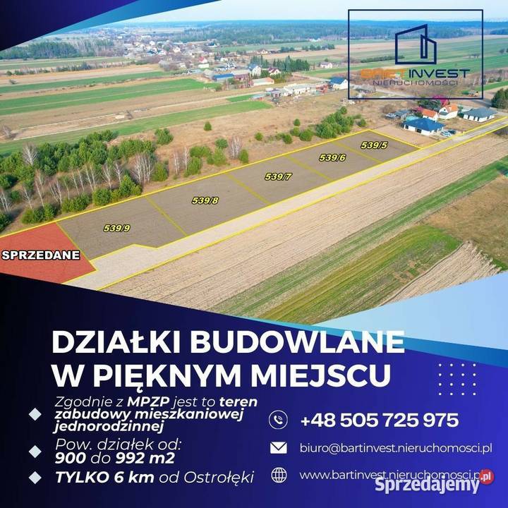 Działki budowlane 6 Ostrołęki Sprzedaż mazowieckie