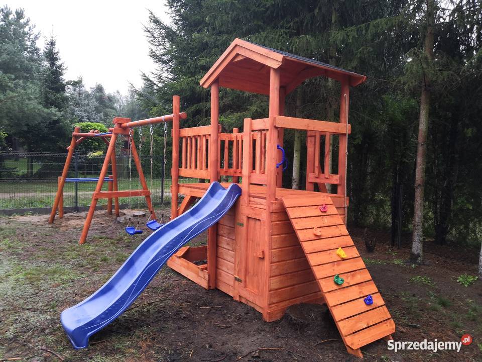 Plac zabaw dzieci huśtawka piaskownia ścianka Kawnice