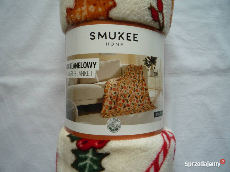Nowy Koc świąteczny 130 x 170 Beżowy Smukee home beżowy Szczecin