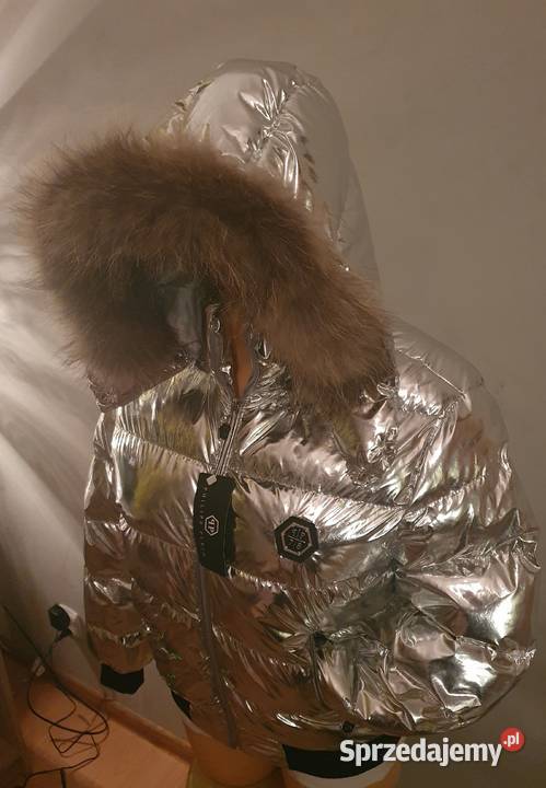 kurtka metaliczna srebrna Plein M szary/srebrny Szczecin
