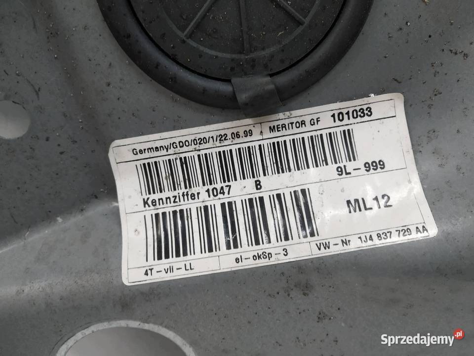 MECHANIZM SZYBY LEWY PRZÓD 1J4837755E VW