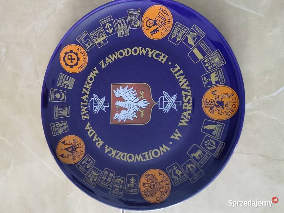 Duży talerz ceramiczny Pruszków Porcelana i szkło Janów Lubelski