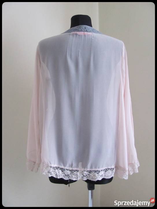 Śliczna romantyczna bluzka mgiełka z koronka 42 Rozmiar 42(XL) Płock