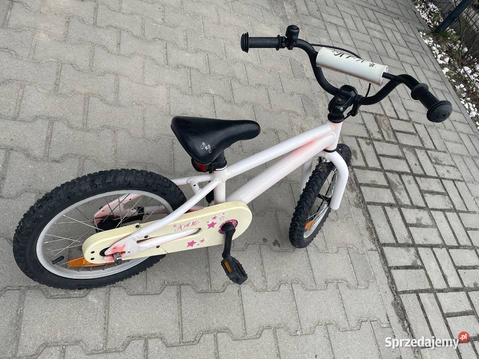 Różowobiały rower 16 kółka wspomagające nóżka 16" Kraków