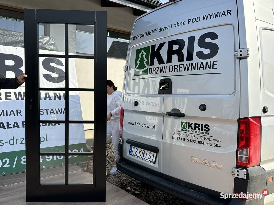 Drzwi drewniane REKI sosnowe białe szpros Drzwi i okna Grzybno