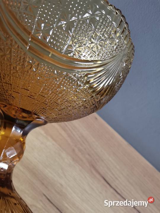Stara nieużywana owocarka Girlandy szkło miodowe Porcelana i szkło Katowice