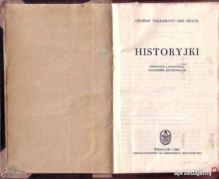 9679 HISTORYJKI GEDEON TALLEMANT DES REAUX