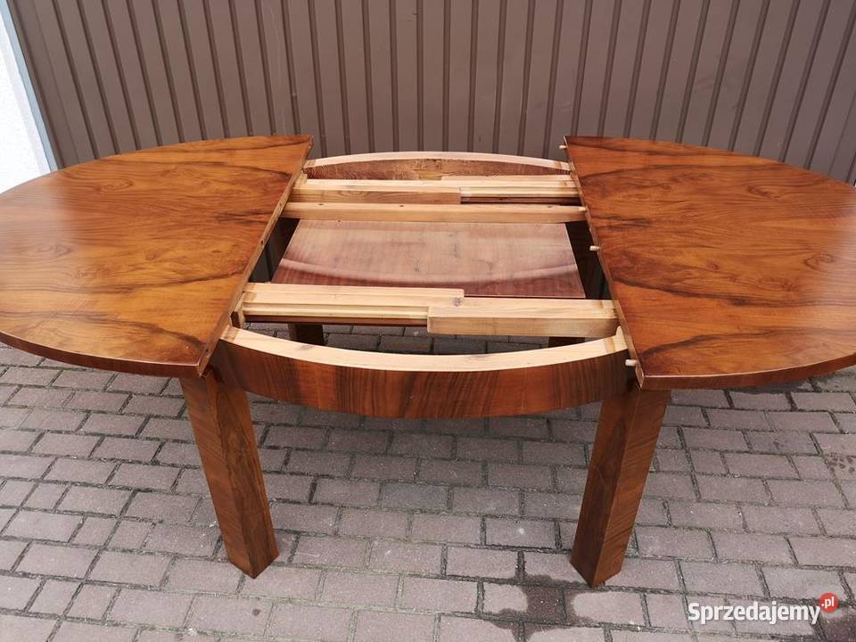 Stół Owalny ARTDECO Orzech Rozkładany Stary Swarzędz