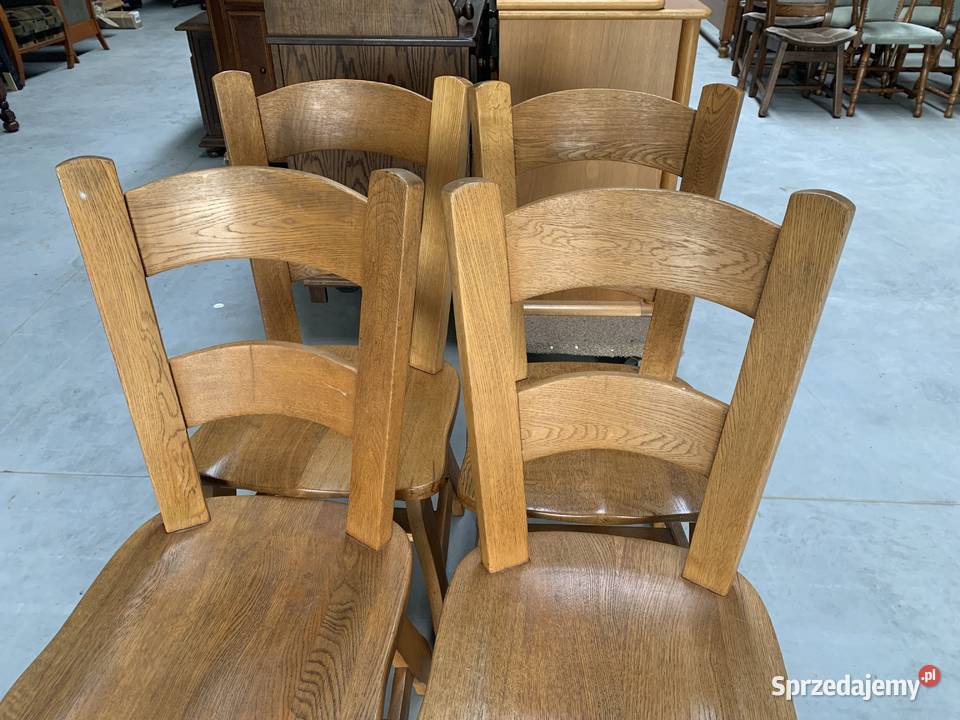 Masywne dębowe krzesła jasny dąb meble wielkopolskie
