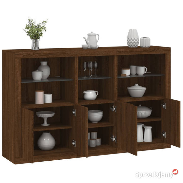 Szafka z oświetleniem LED brązowy dąb 162x37x100 Warszawa