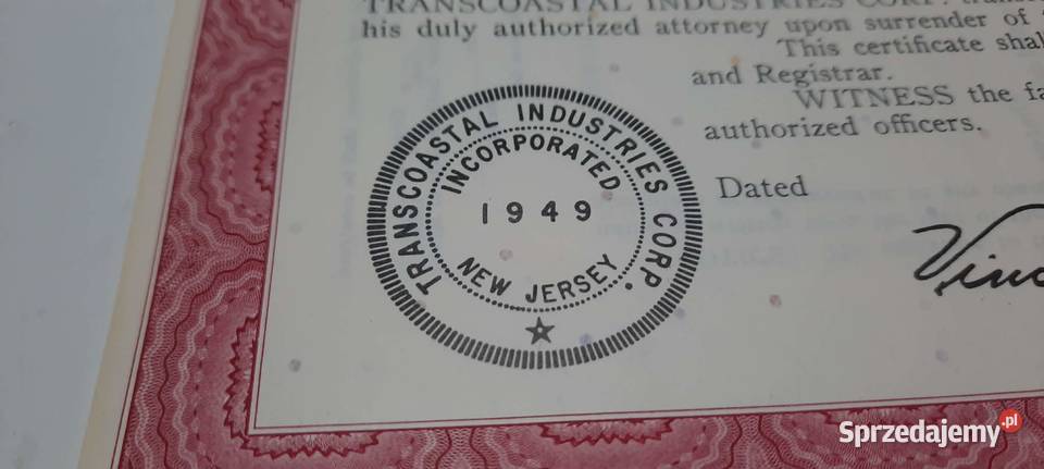 certyfikat akcji usa 2