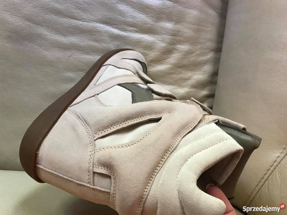 SNEAKERSY ala Isabel Marant beż szare białe 39 25cm sprzedam
