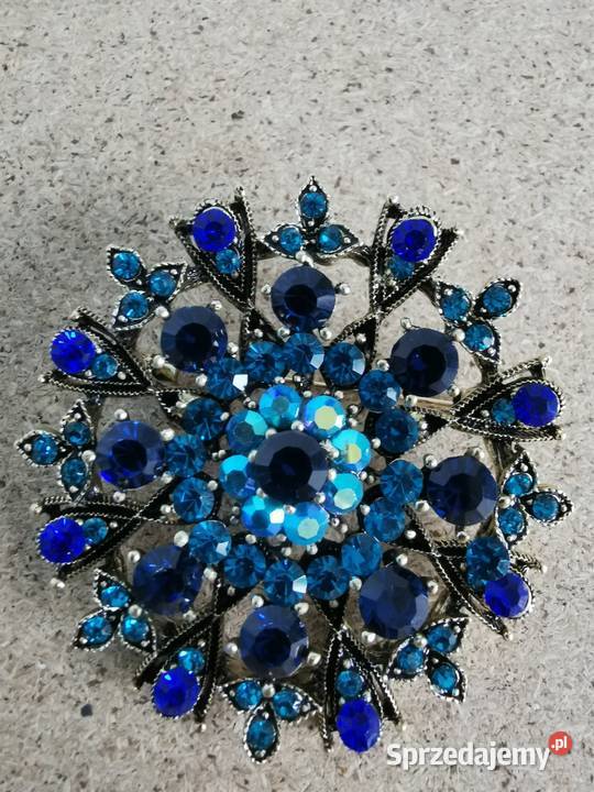 Broszka damska turkusowy kwiat małopolskie Kraków sprzedam