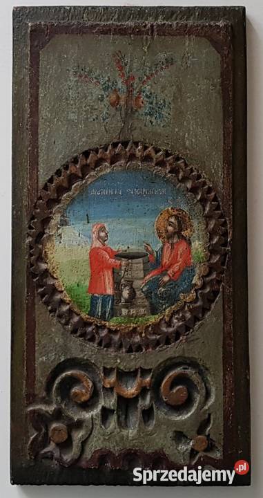 Ikona Chrystus i Samarytanka XVIIIw 0143 Warszawa sprzedam