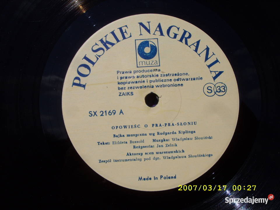 O LP bajka muzyczna Opowiesc o praprasloniu Płyty i kasety sprzedam