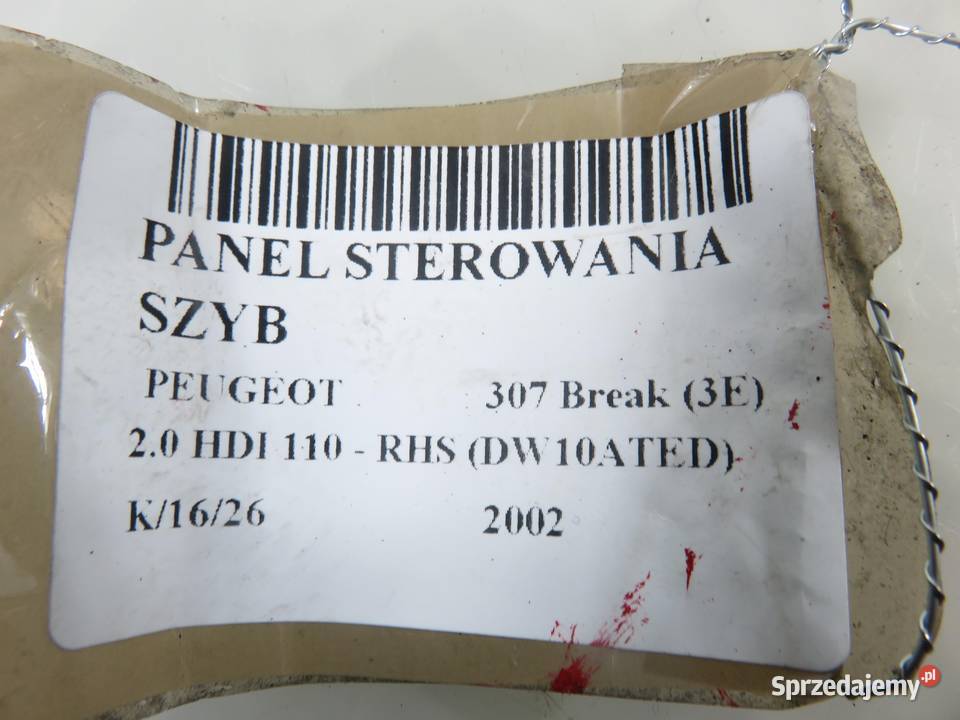 PANEL SZYB PEUGEOT 307 Break 3E 96498421XT