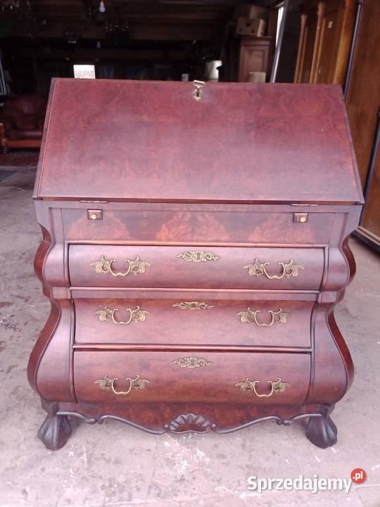 Sekretarzyk Rzeźbiony Orzech Włochy Dom i Ogród Kozy