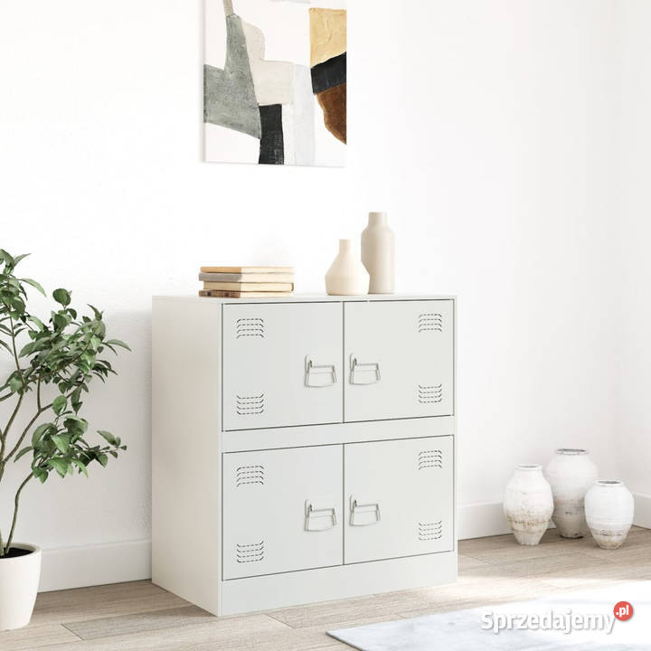 Szafka boczna biała 67x39x73 stal WM841654 Pozostałe Warszawa
