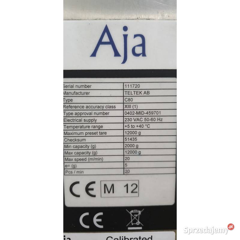 Waga kontrolna Produkcja Lublin