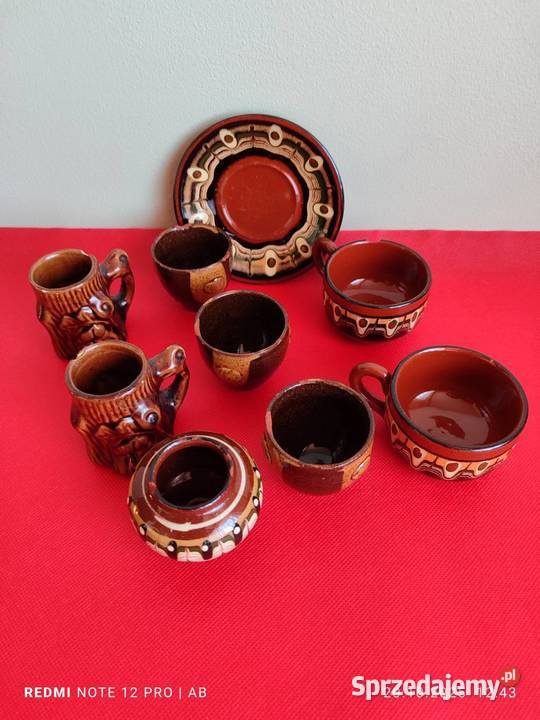 Stara brązowa ceramika PRL vintage do renowacji Porcelana i szkło Katowice