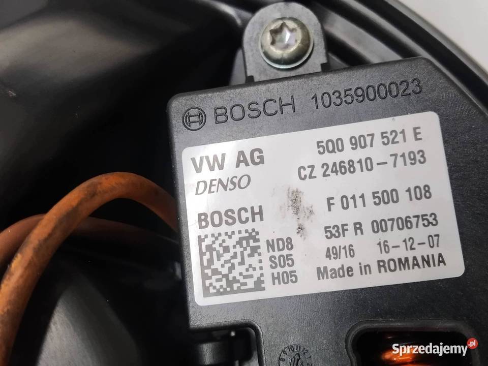 DMUCHAWA NAWIEWU REZYSTOR KPL EU 5Q1819021B Rok produkcji 2013 sprzedam