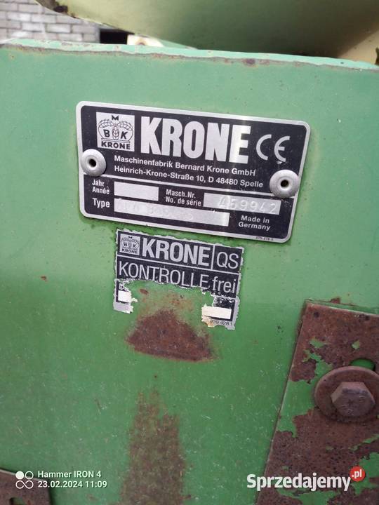 Dyskowa Krone AM 323 rs części Nowa Karczma