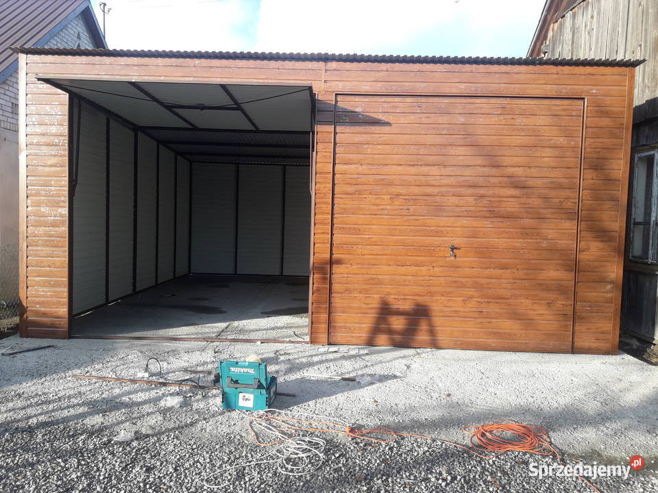 Garaż Blaszany 6x6 Drewnopodobny Złoty DąbGaraże Wyszków