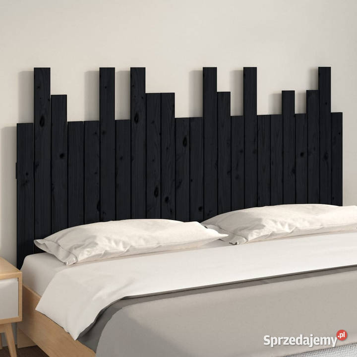 Wezgłowie łóżka czarne 1465x3x80 lite drewno Łóżka i materace mazowieckie