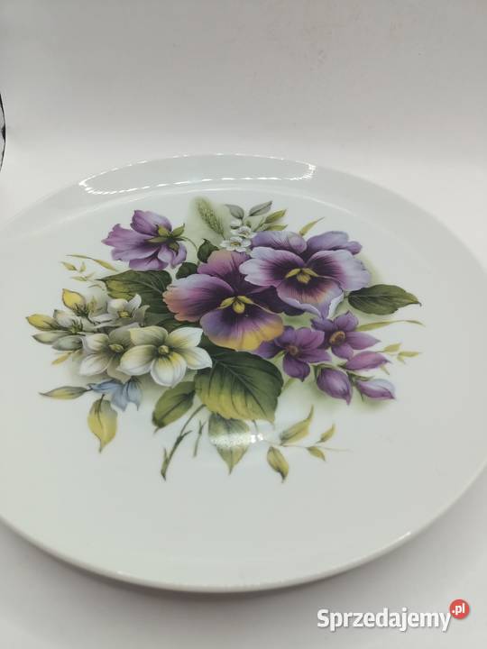 Talerz kolekcjonerski wiosenne kwiatki bratki Porcelana i szkło Zamość