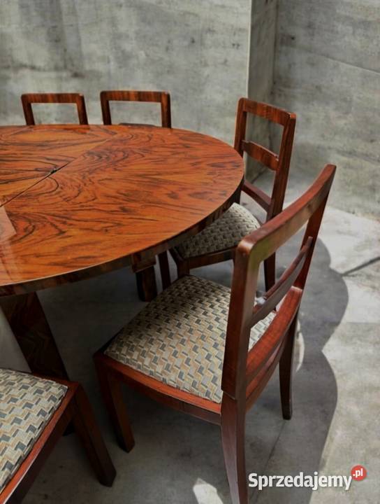 Stół Art Dco 8 krzeseł Zestaw stół i krzesła Halinów